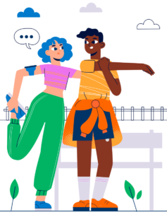 illustration des membres de l'Association suisse Diabète Type Sport lors de rencontres autour de différentes activités physiques et échanges